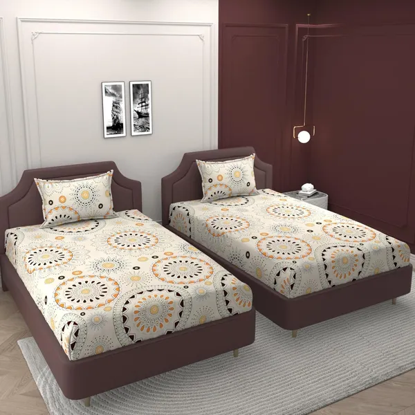 Multicolor_Microfiber_Printed_Bedsheet_With_Pillow_Cover