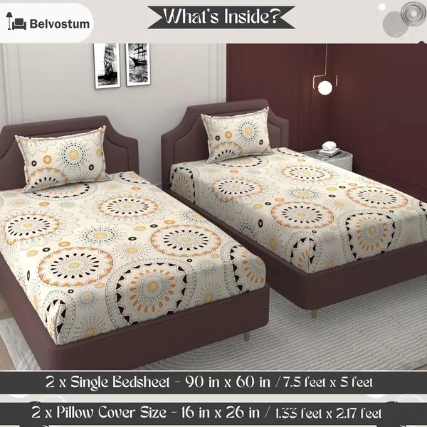 Multicolor_Microfiber_Printed_Bedsheet_With_Pillow_Cover