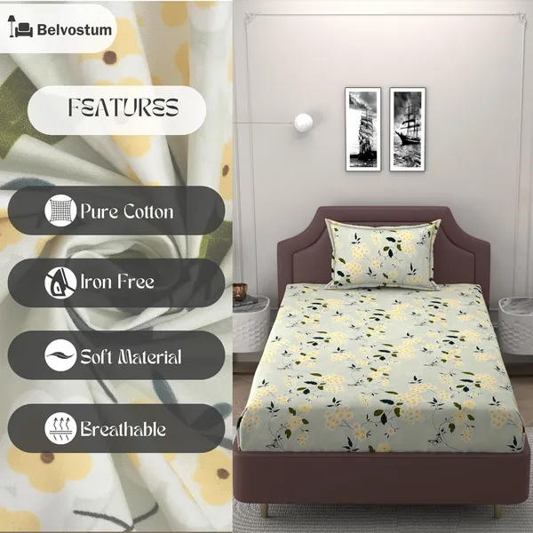 Multicolor_Microfiber_Printed_Bedsheet_With_Pillow_Cover