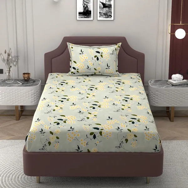 Multicolor_Microfiber_Printed_Bedsheet_With_Pillow_Cover