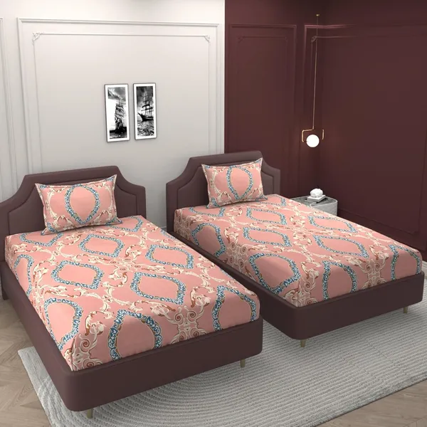 Multicolor_Microfiber_Printed_Bedsheet_With_Pillow_Cover