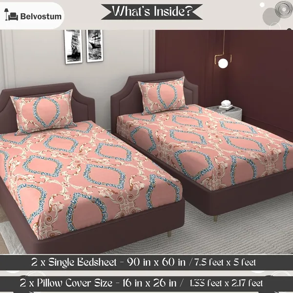 Multicolor_Microfiber_Printed_Bedsheet_With_Pillow_Cover