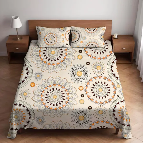 Multicolor_Cotton_Bedsheet_With_Pillow_Covers