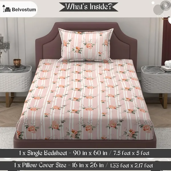 Multicolor_Microfiber_Printed_Bedsheet_With_Pillow_Cover