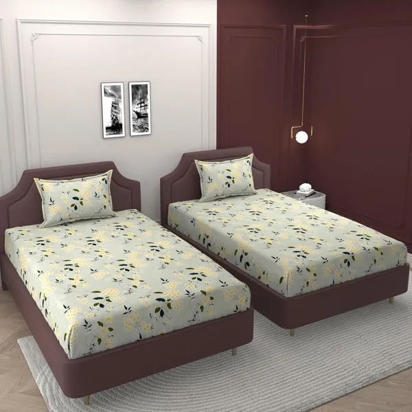 Multicolor_Microfiber_Printed_Bedsheet_With_Pillow_Cover