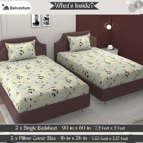 Multicolor_Microfiber_Printed_Bedsheet_With_Pillow_Cover