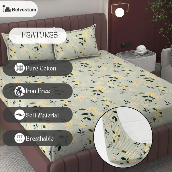 Multicolor_Microfiber_Fitted_Bedsheet_With_Pillow_Covers