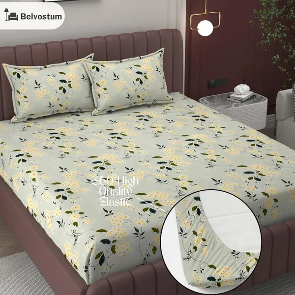 Multicolor_Microfiber_Fitted_Bedsheet_With_Pillow_Covers