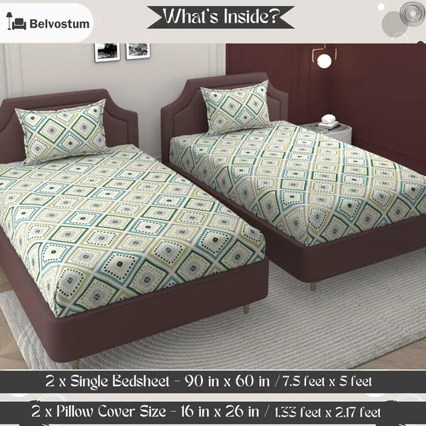 Multicolor_Microfiber_Printed_Bedsheet_With_Pillow_Cover