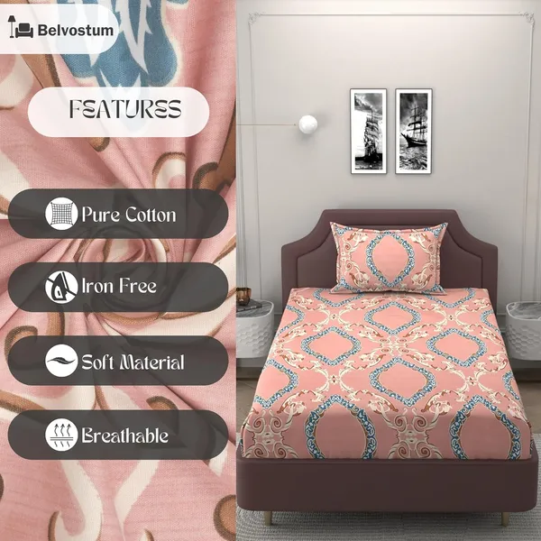 Multicolor_Microfiber_Printed_Bedsheet_With_Pillow_Cover