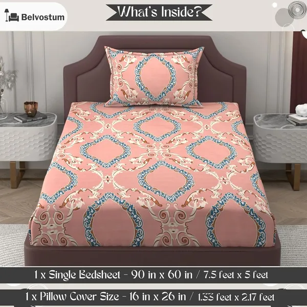 Multicolor_Microfiber_Printed_Bedsheet_With_Pillow_Cover