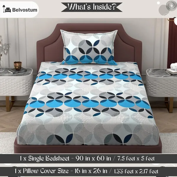 Multicolor_Microfiber_Printed_Bedsheet_With_Pillow_Cover
