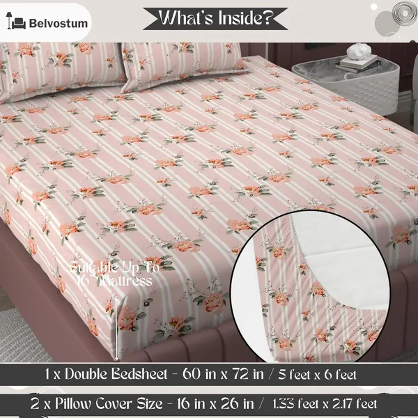 Multicolor_Microfiber_Fitted_Bedsheet_With_Pillow_Covers