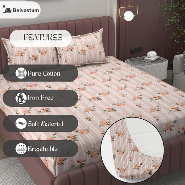 Multicolor_Microfiber_Fitted_Bedsheet_With_Pillow_Covers