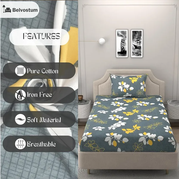 Multicolor_Microfiber_Printed_Bedsheet_With_Pillow_Cover