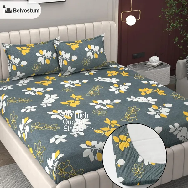 Multicolor_Microfiber_Fitted_Bedsheet_With_Pillow_Covers