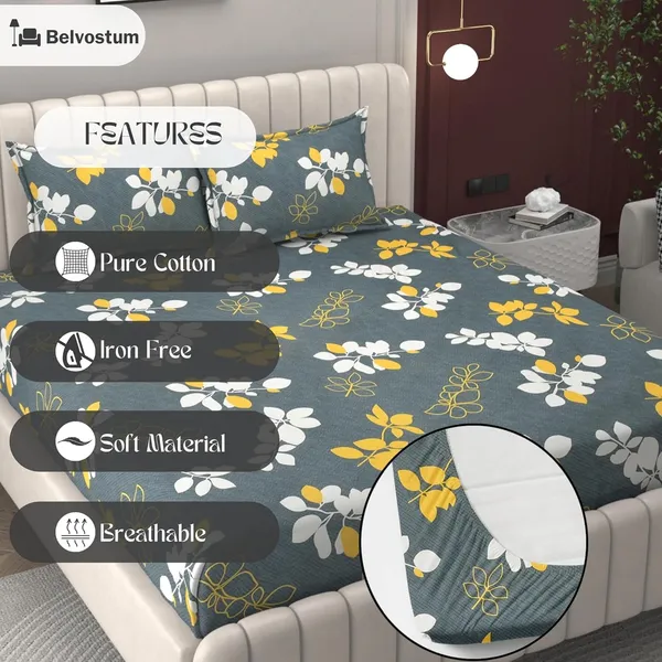 Multicolor_Microfiber_Fitted_Bedsheet_With_Pillow_Covers