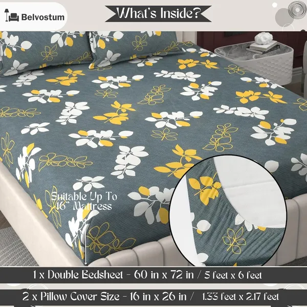 Multicolor_Microfiber_Fitted_Bedsheet_With_Pillow_Covers