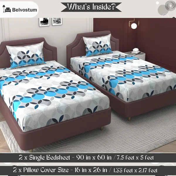 Multicolor_Microfiber_Printed_Bedsheet_With_Pillow_Cover