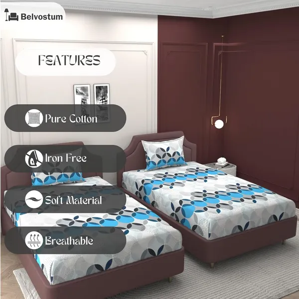 Multicolor_Microfiber_Printed_Bedsheet_With_Pillow_Cover