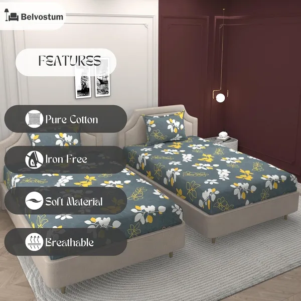 Multicolor_Microfiber_Printed_Bedsheet_With_Pillow_Cover