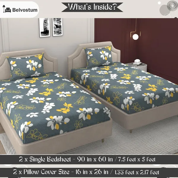 Multicolor_Microfiber_Printed_Bedsheet_With_Pillow_Cover