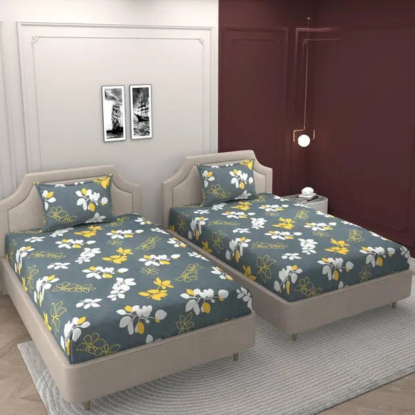 Multicolor_Microfiber_Printed_Bedsheet_With_Pillow_Cover