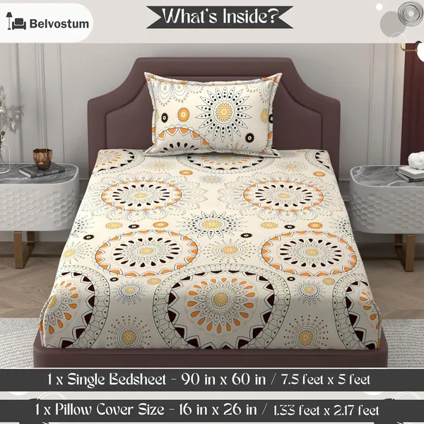 Multicolor_Microfiber_Printed_Bedsheet_With_Pillow_Cover
