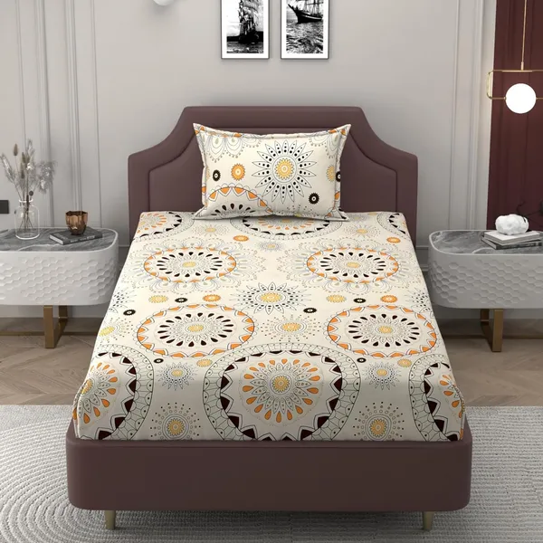 Multicolor_Microfiber_Printed_Bedsheet_With_Pillow_Cover
