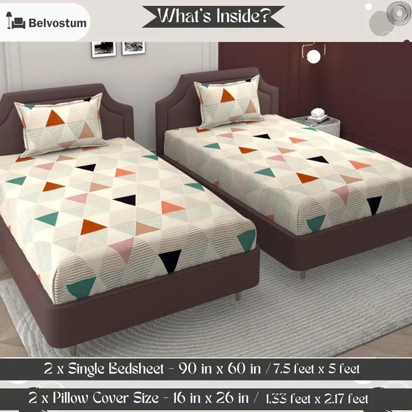 Multicolor_Microfiber_Printed_Bedsheet_With_Pillow_Cover