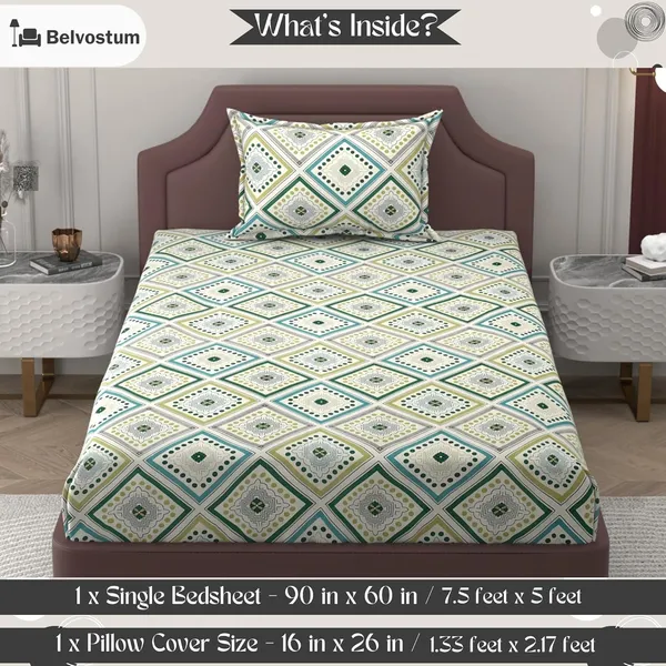 Multicolor_Microfiber_Printed_Bedsheet_With_Pillow_Cover