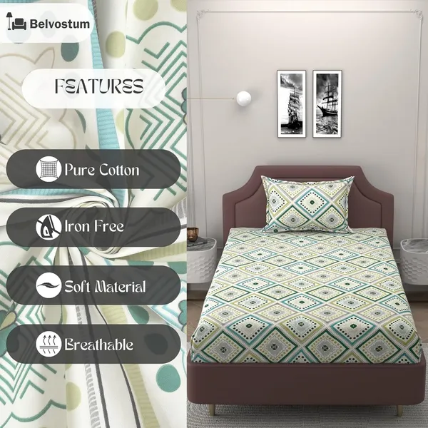 Multicolor_Microfiber_Printed_Bedsheet_With_Pillow_Cover