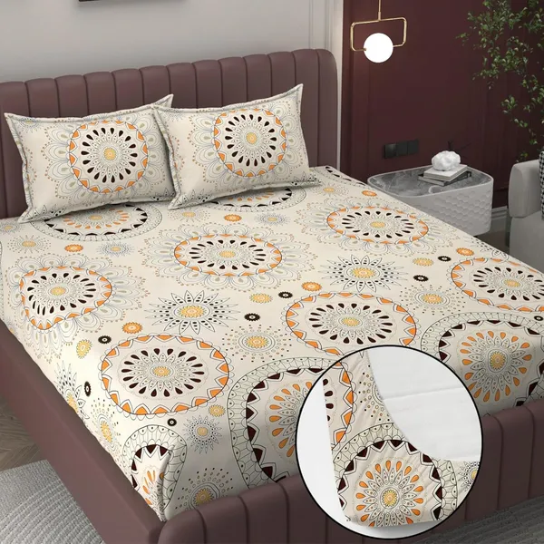 Multicolor_Microfiber_Fitted_Bedsheet_With_Pillow_Covers