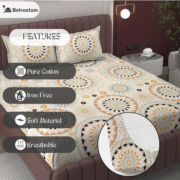 Multicolor_Microfiber_Fitted_Bedsheet_With_Pillow_Covers