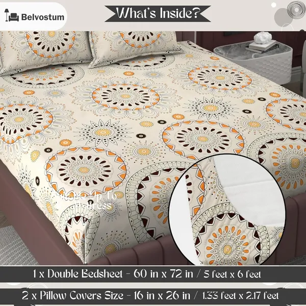 Multicolor_Microfiber_Fitted_Bedsheet_With_Pillow_Covers