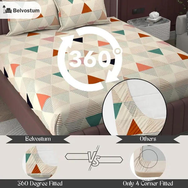 Multicolor_Elastic_Fitted_Bedsheet_With_Pillow_Covers