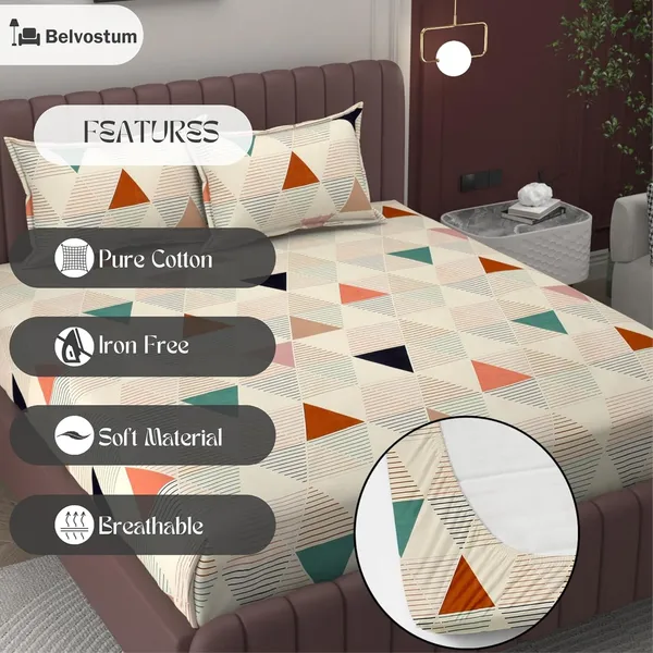 Multicolor_Elastic_Fitted_Bedsheet_With_Pillow_Covers