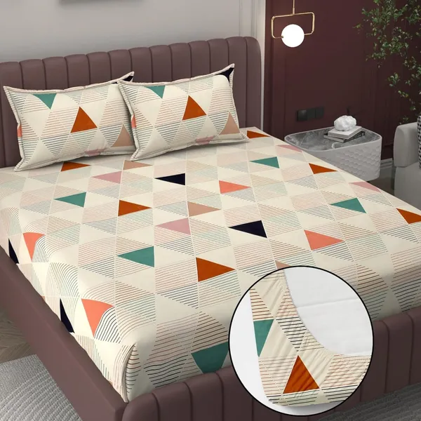 Multicolor_Elastic_Fitted_Bedsheet_With_Pillow_Covers