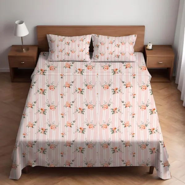 Multicolor_Cotton_Bedsheet_With_Pillow_Covers