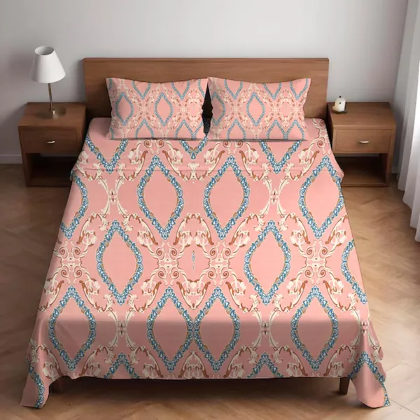 Multicolor_Cotton_Bedsheet_With_Pillow_Covers