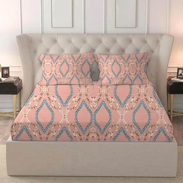 Multicolor_Cotton_Bedsheet_With_Pillow_Covers