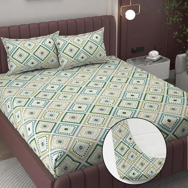 Multicolor_Microfiber_Fitted_Bedsheet_With_Pillow_Covers