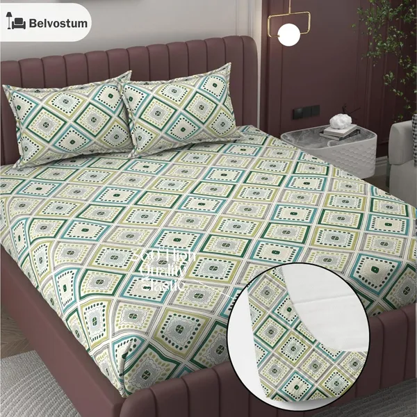 Multicolor_Microfiber_Fitted_Bedsheet_With_Pillow_Covers