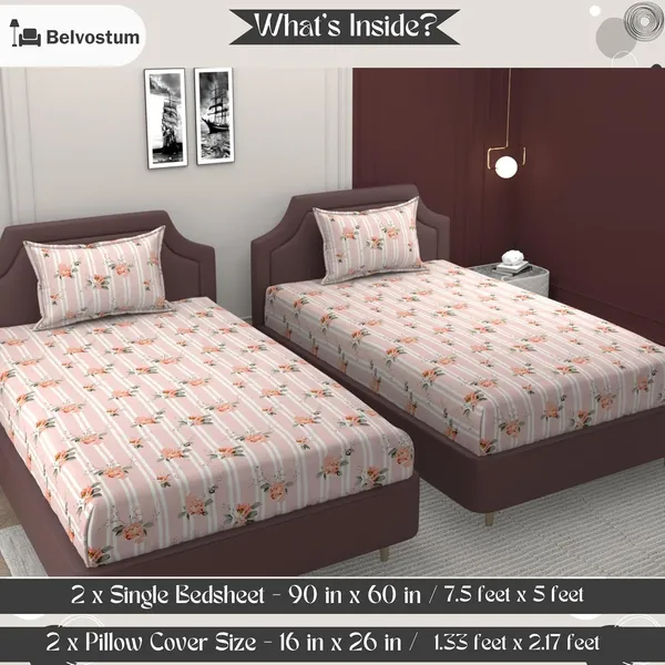 Multicolor_Microfiber_Printed_Bedsheet_With_Pillow_Cover