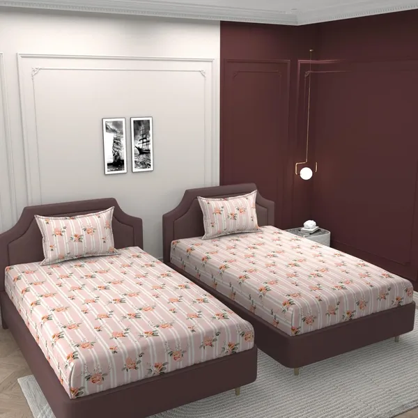 Multicolor_Microfiber_Printed_Bedsheet_With_Pillow_Cover