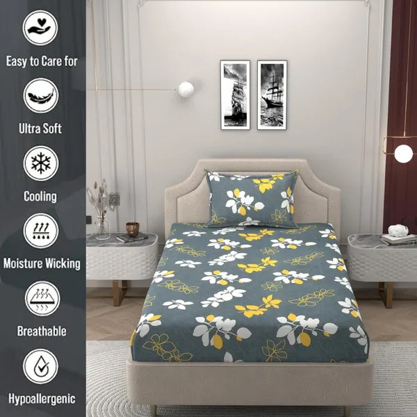 Multicolor_Single_Bed_Microfiber_Reversible_Bedsheet_With_Pillow_Cover