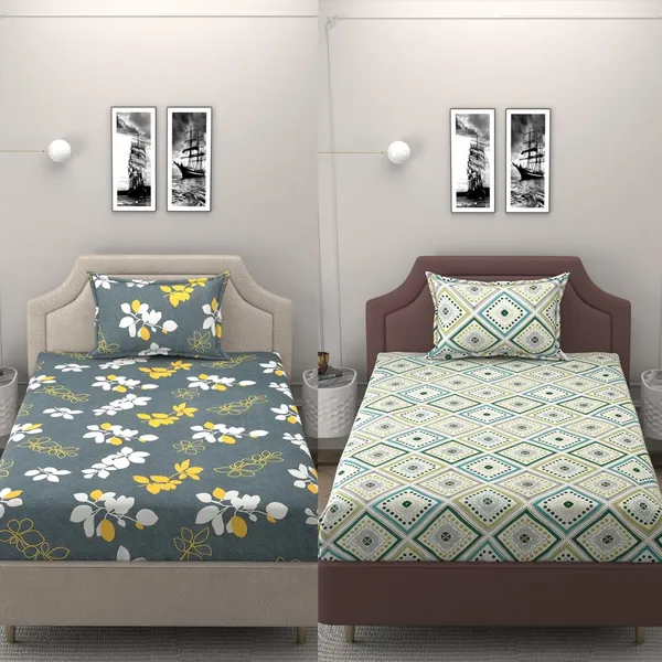 Multicolor_Microfiber_Reversible_Bedsheet_With_Pillow_Cover