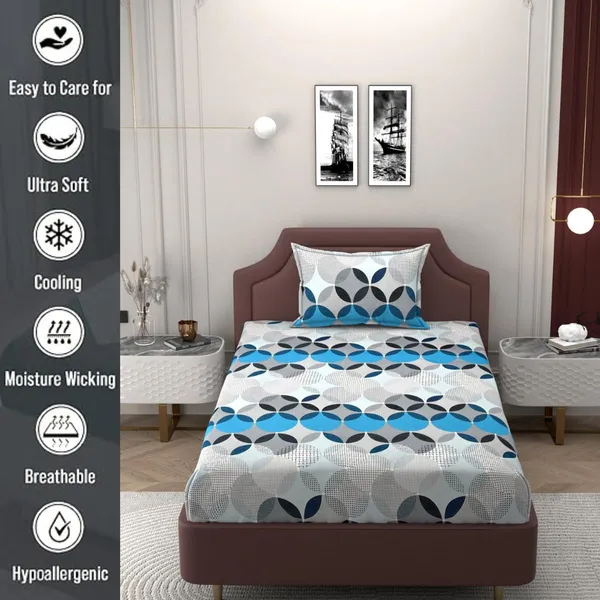 Multicolor_Single_Bed_Microfiber_Reversible_Bedsheet_With_Pillow_Cover