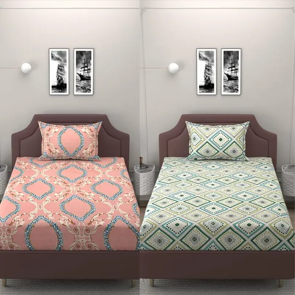 Multicolor_Single_Bed_Cotton_Bedsheet_With_Pillow_Covers