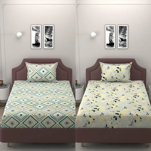 Multicolor_Microfiber_Reversible_Bedsheet_With_Pillow_Cover